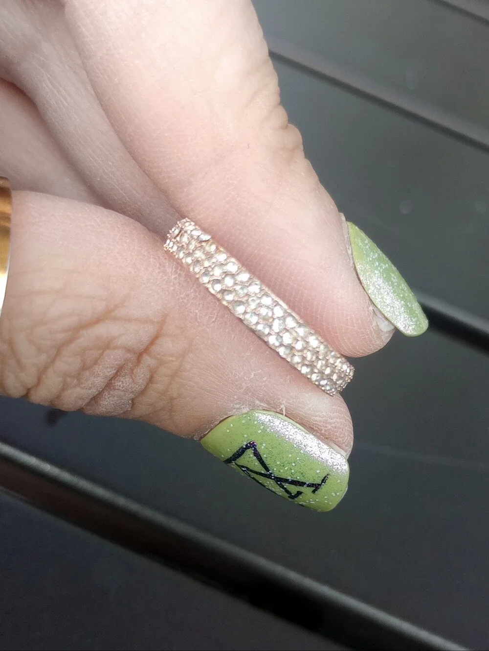 Gold Tone Pavé Crystal Eternity Band